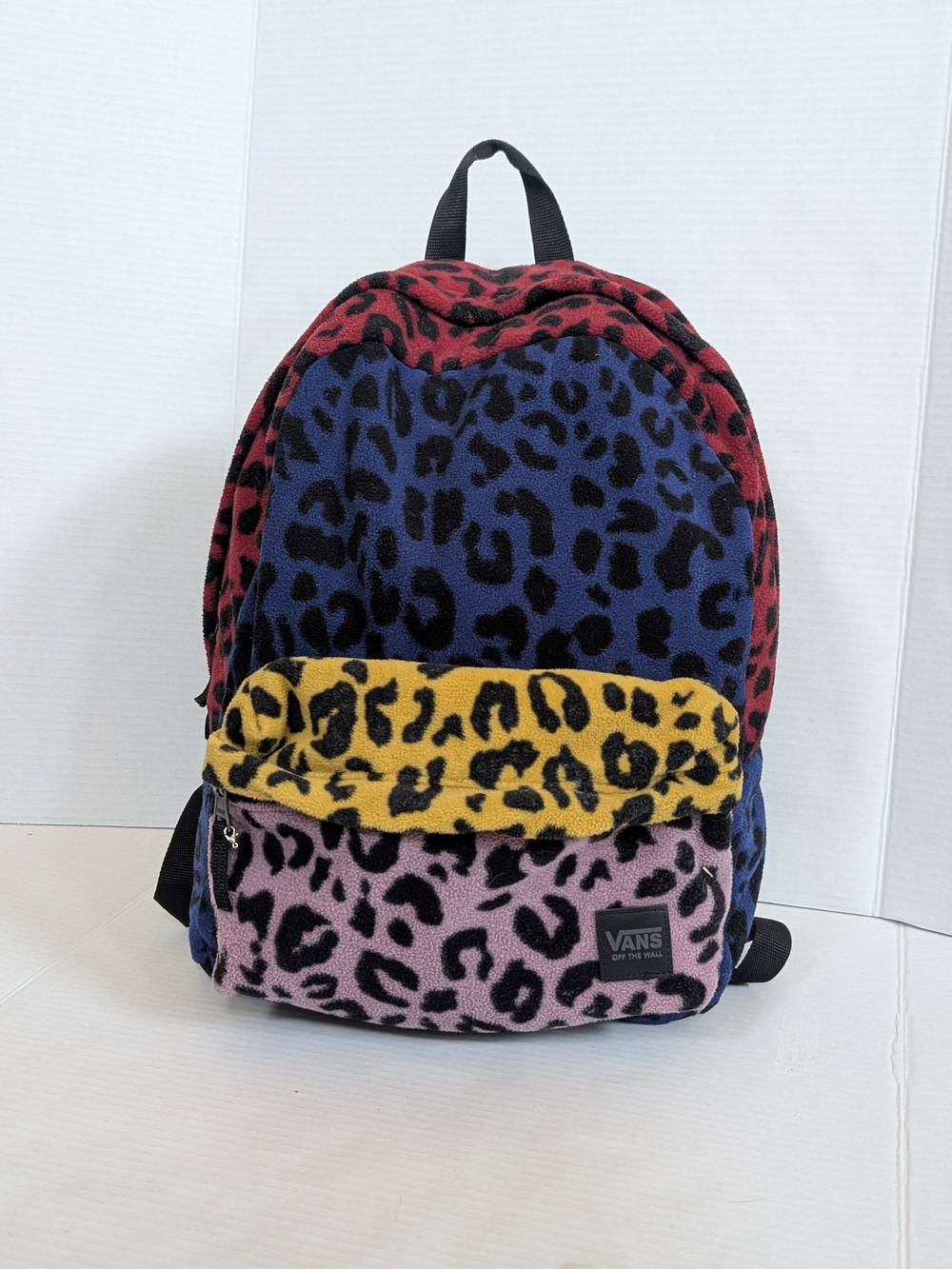Vans Deana III Polar Fleece Backpack Leopard Patchwork
